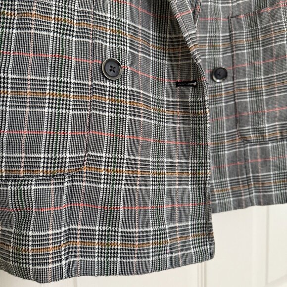 Anthropologie Maeve Lilith Oversized Double Breasted Plaid Blazer 0P - Picture 9 of 14
